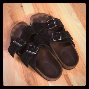 Black Arizona suede Birkenstocks